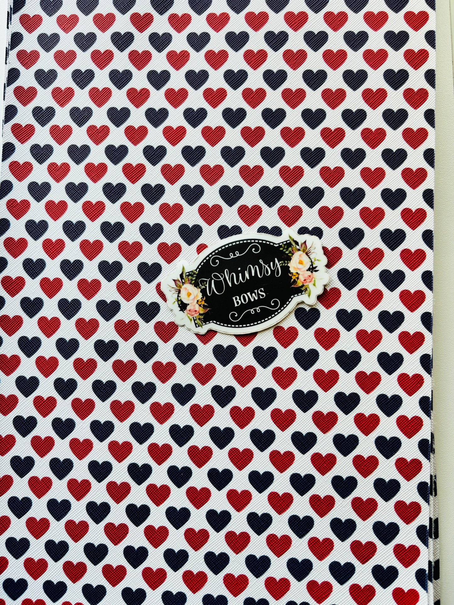 RED BLUE HEARTS FOURTH OF JULY sheet 7.9 by 12.9 inches