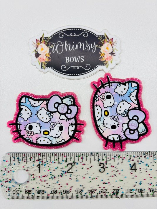 HK PINK FACE GLITTER Large Resin