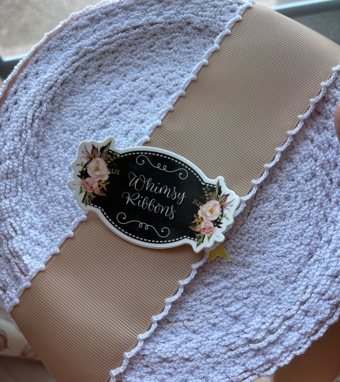 2 INCH TAN MOONSTITCH WITH WHITE