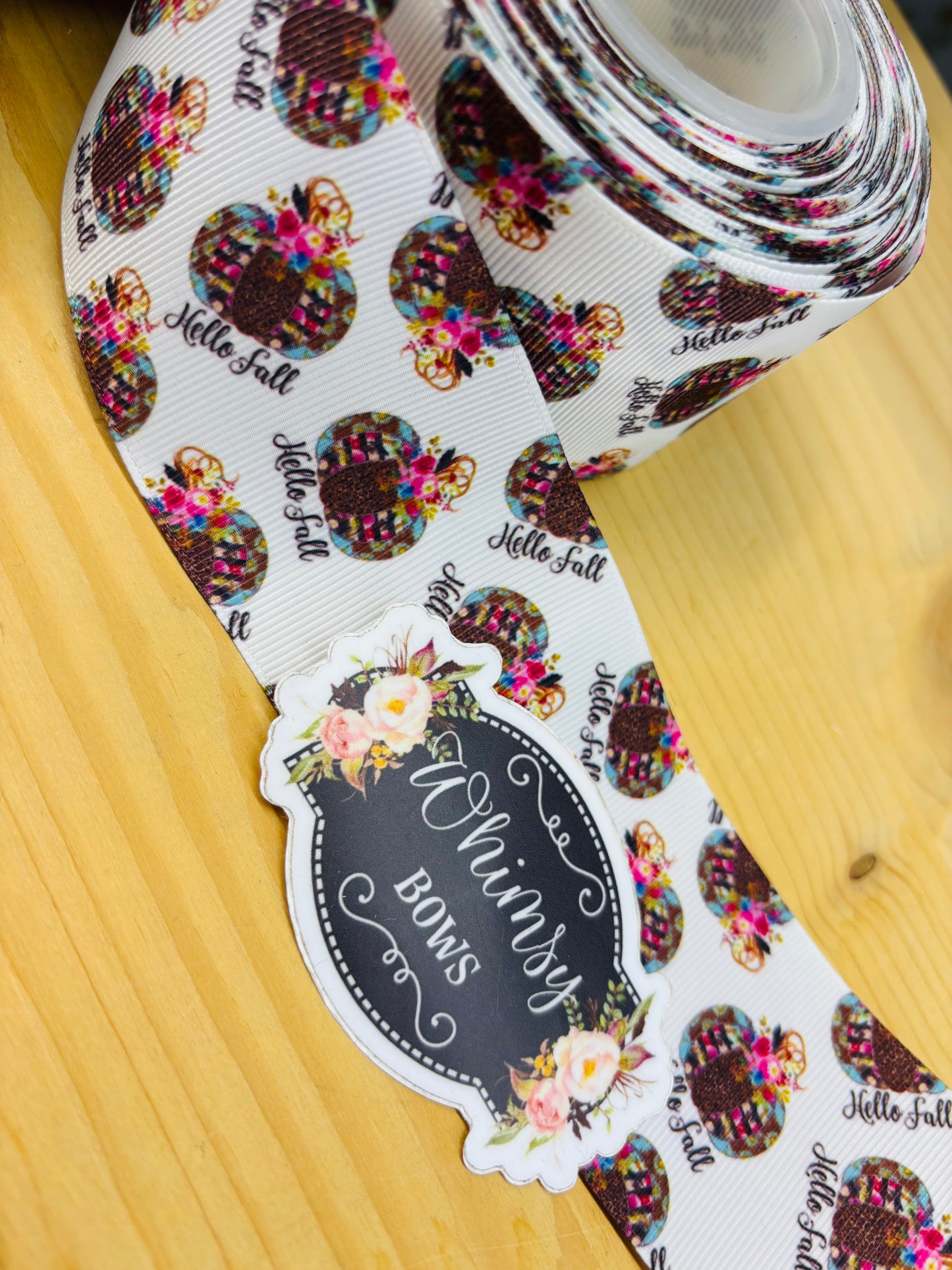 HELLO FALL PUMPKINS 2 inch Ribbon