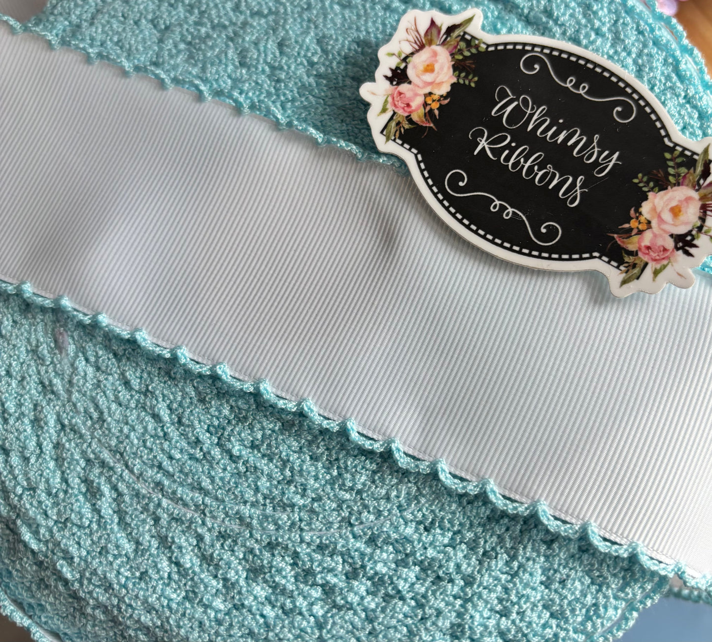 2 INCH WHITE WITH LIGHT BLUE STITCHING