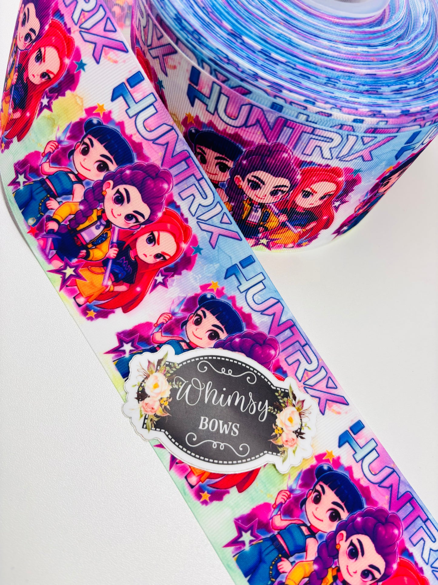 3 inch HUNTRX DEMON HUNTERS GROSGRAIN RIBBON - KPOP