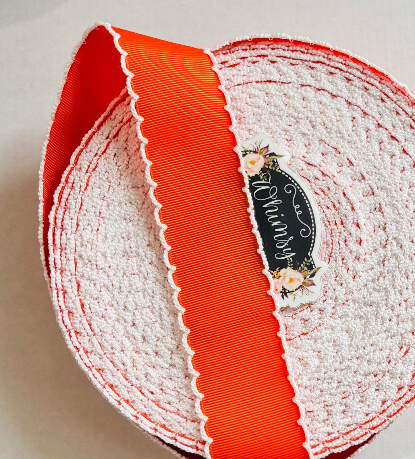 1.5 inch TORRID ORANGE WHITE STITCHING