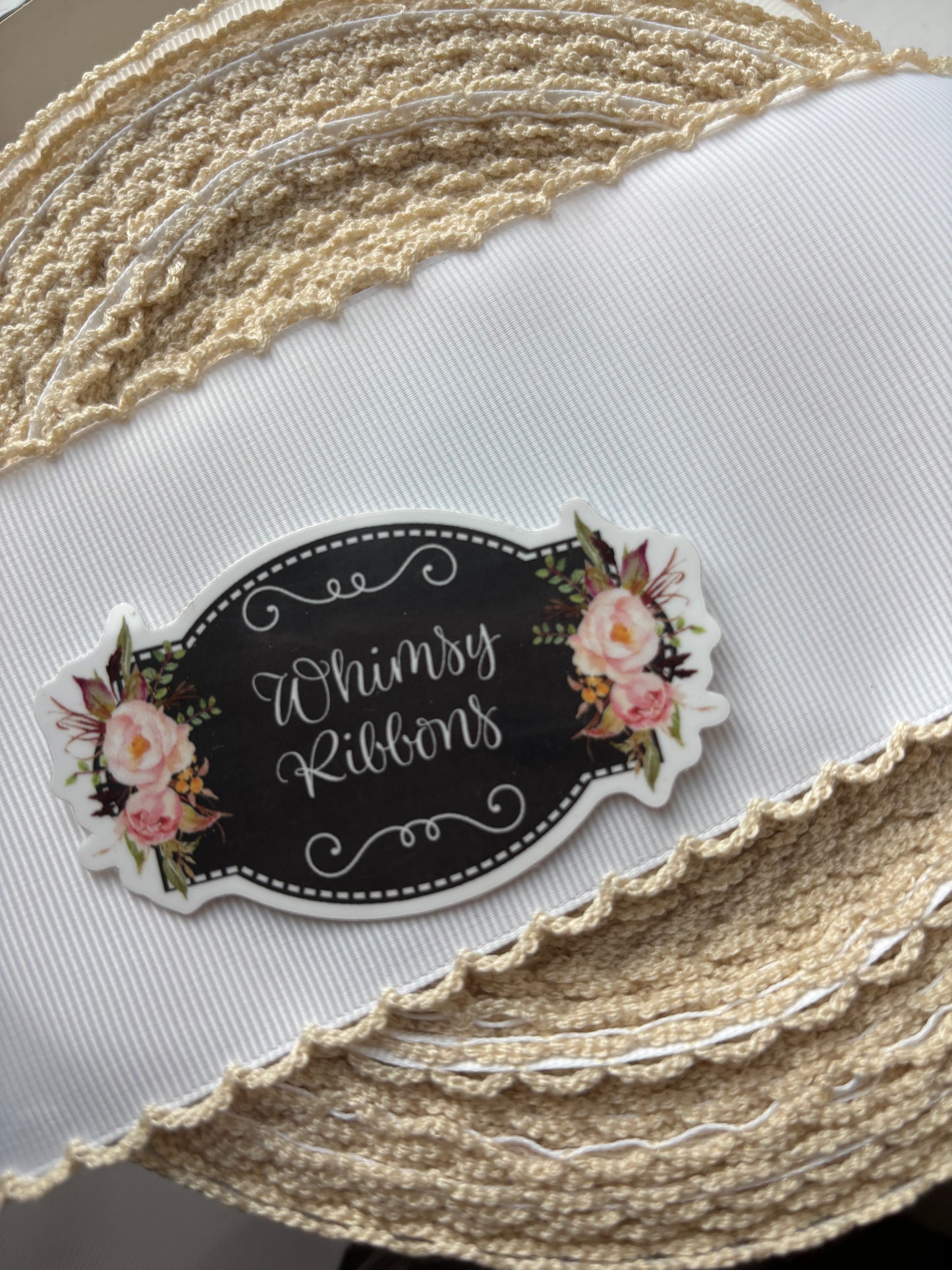 WHITE W CREAM MOONSTITCH 3 INCH