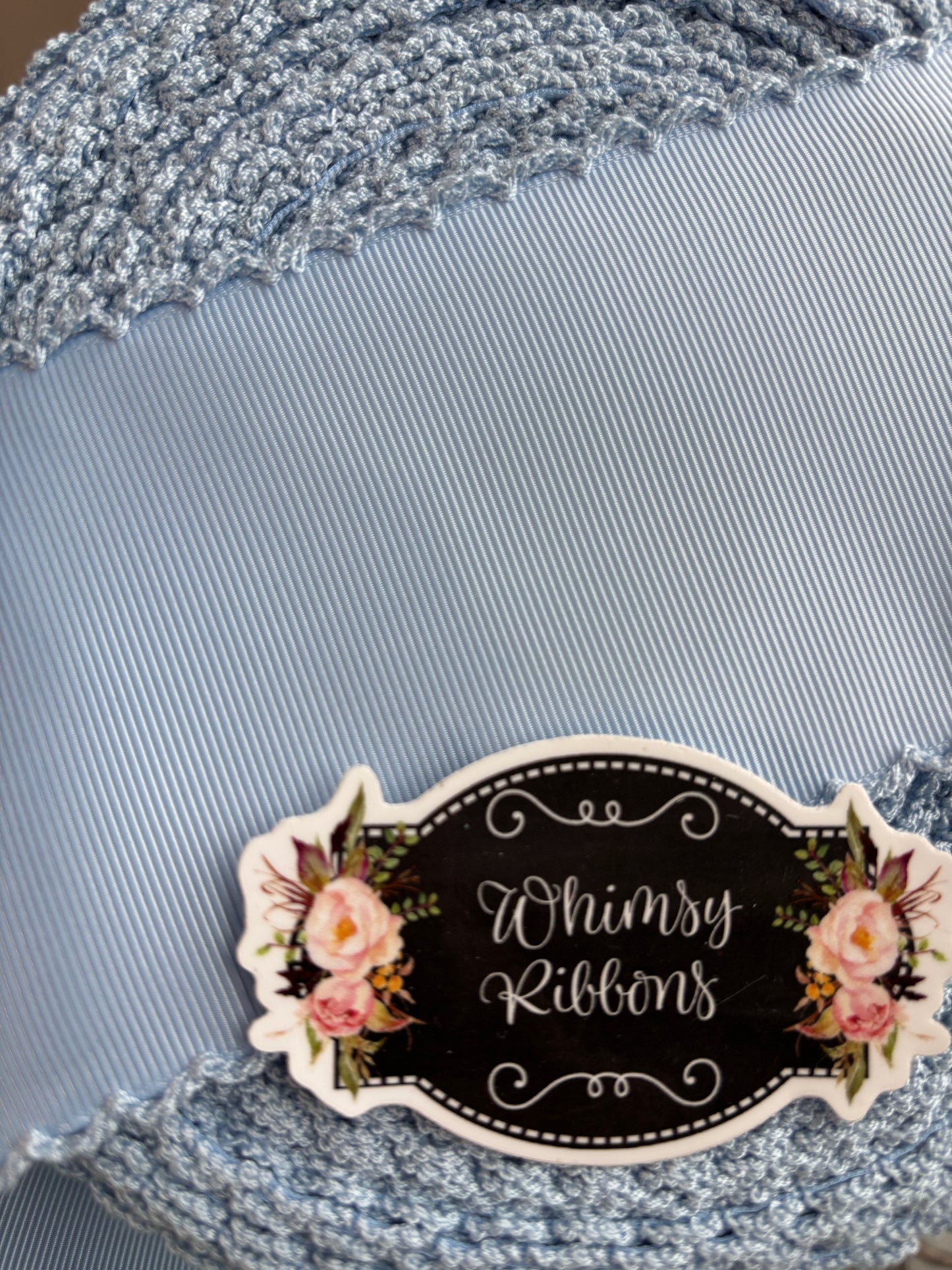 3 INCH BLUEBIRD W BLUEBIRD STITCHING MOONSTICH RIBBON
