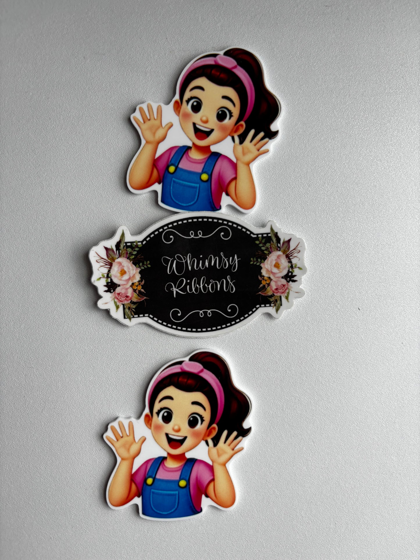 LARGE RESIN MISS WAVING SCHOOL
