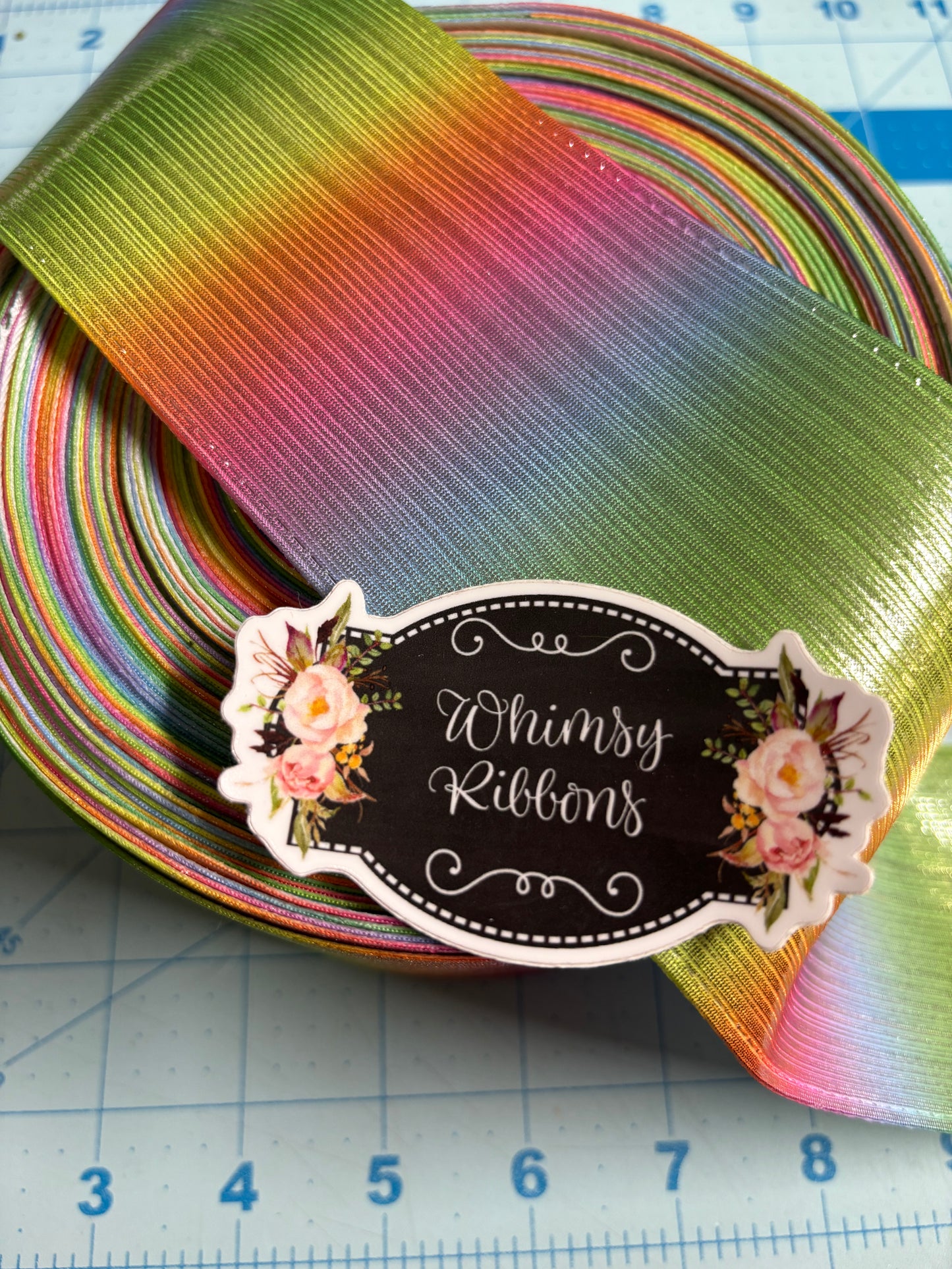 3 INCH LIGHT RAINBOW OMBRÉ SOFT METALLIC RIBBON