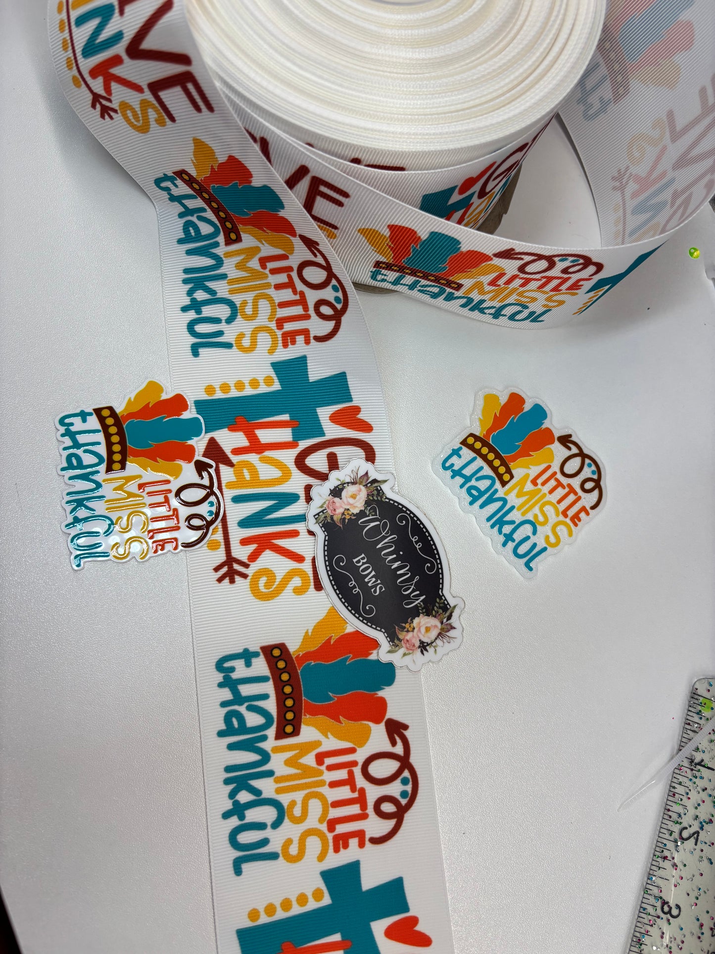 3 INCH LITTLE MISS THANKFUL RIBBON- Thanksgiving