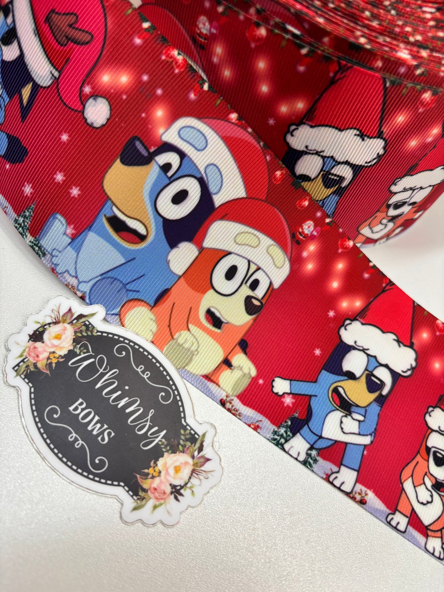 BLUEY HOLIDAY CHRISTMAS 3 inch GROSGRAIN RIBBON