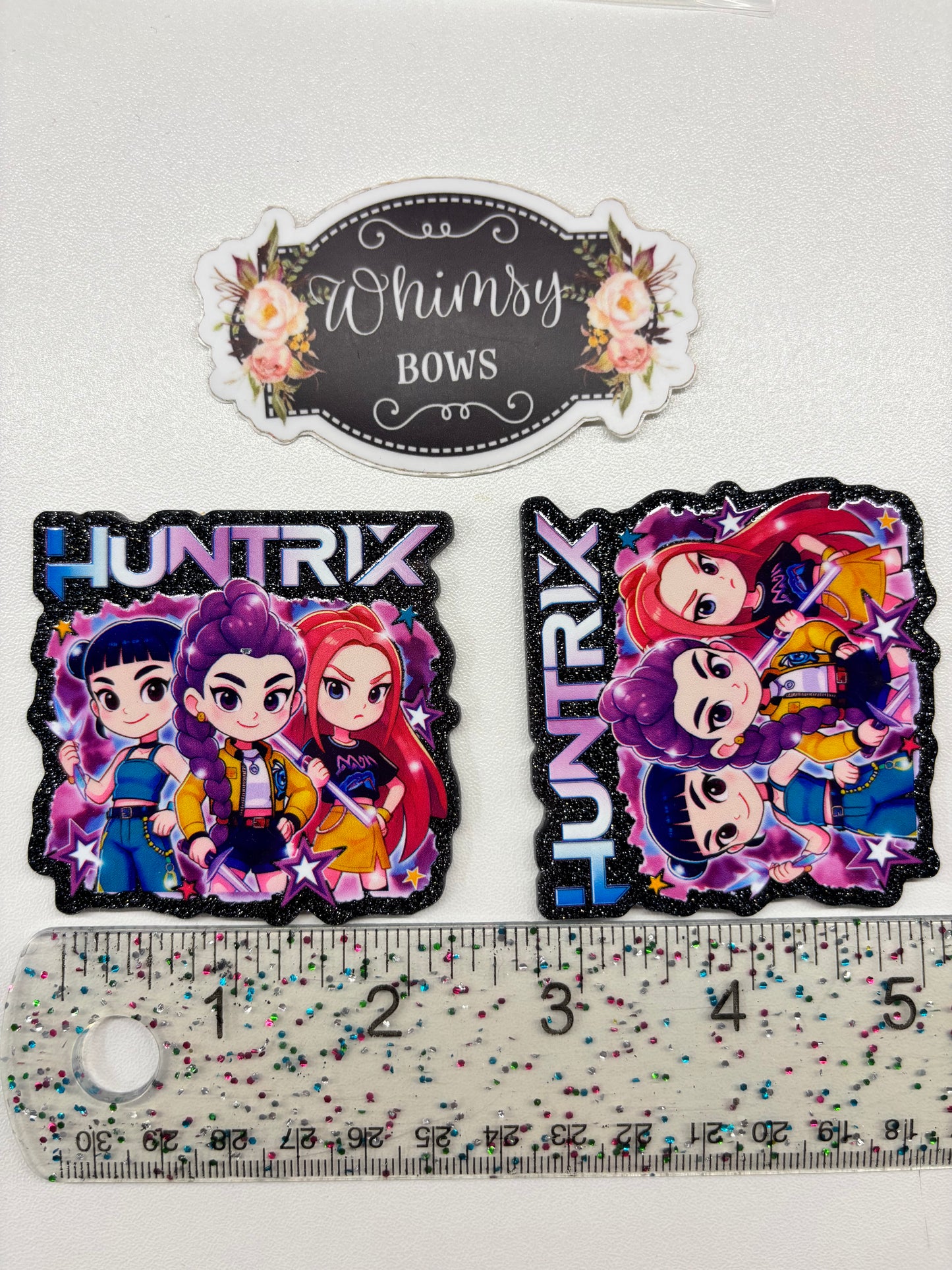 K-POP HUNTRX DEMON HUNTER GLITTER Large Resin. DARKER COLORS