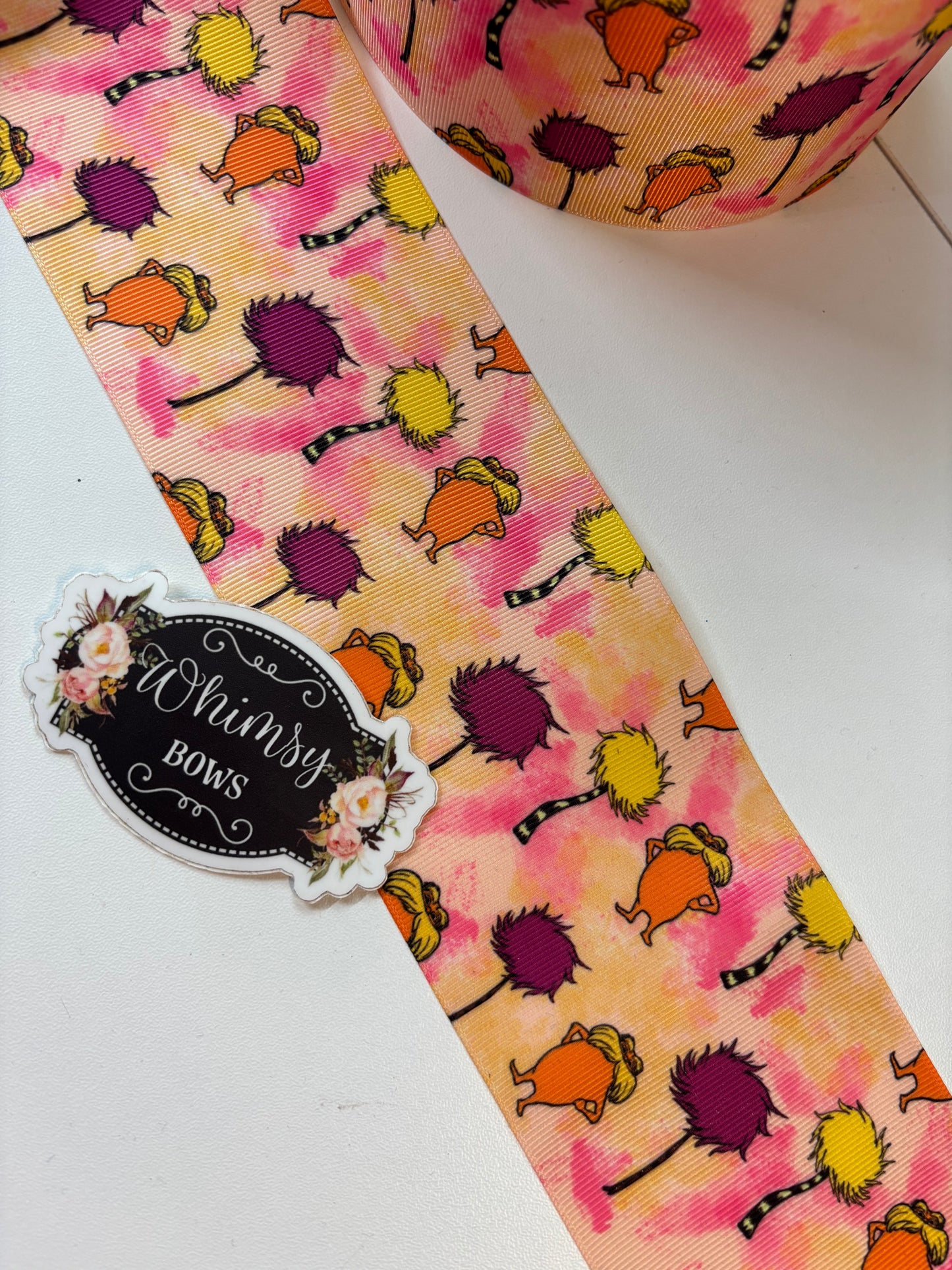 LORAX 3 inch GROSGRAIN RIBBON - Dr Seuss