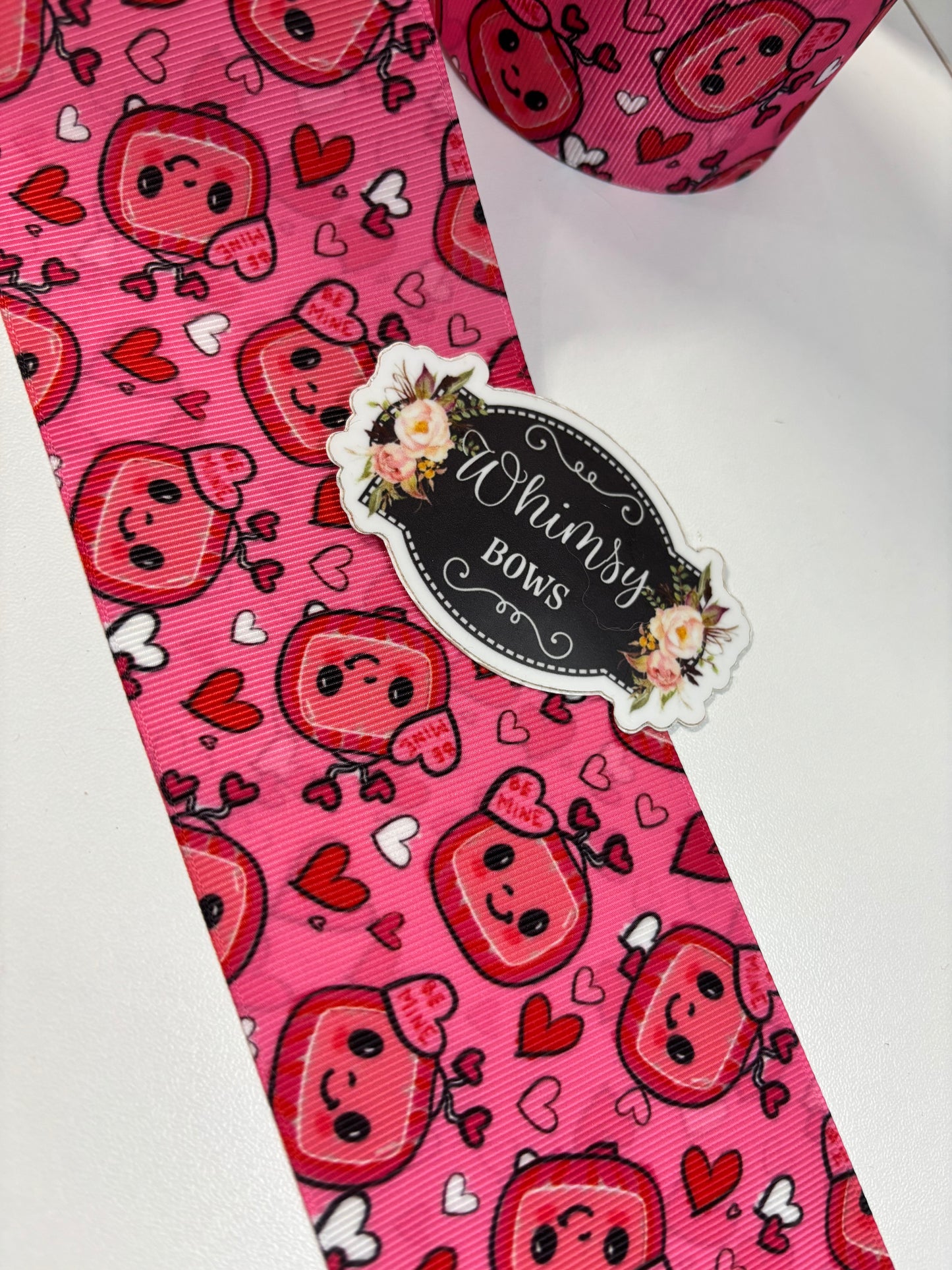 COCOMELON VALENTINES 3 inch GROSGRAIN RIBBON