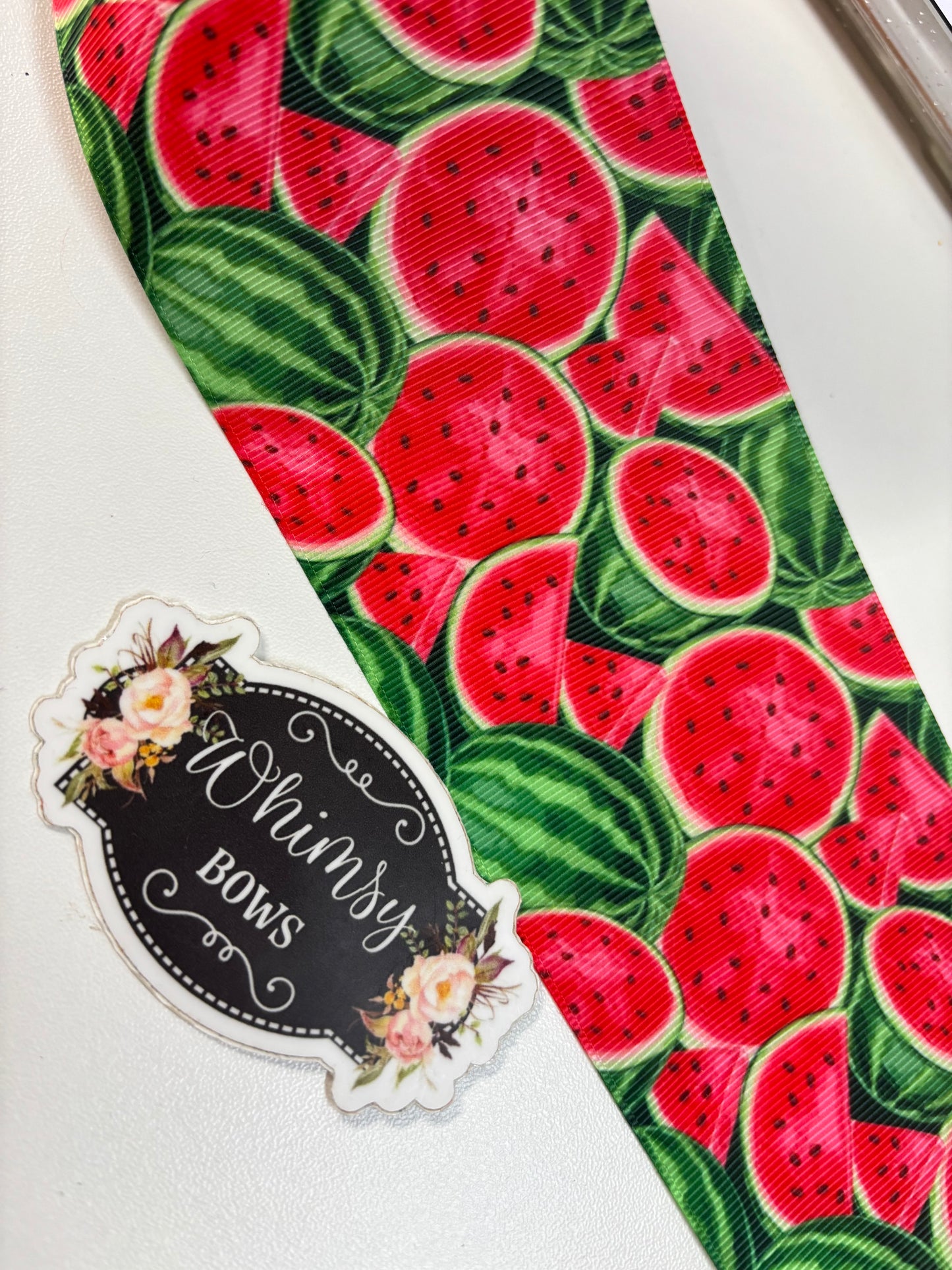 watermelon all over 3 inch GROSGRAIN RIBBON