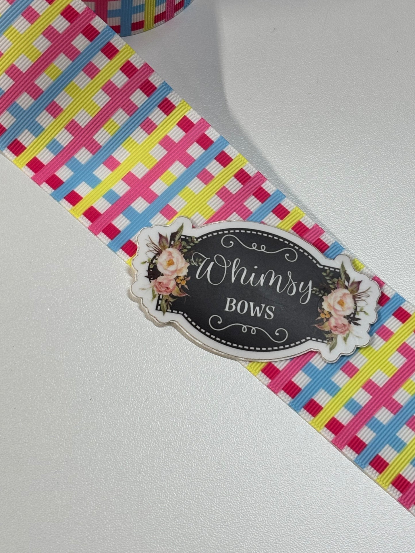 2inch PINK PLAID ribbon