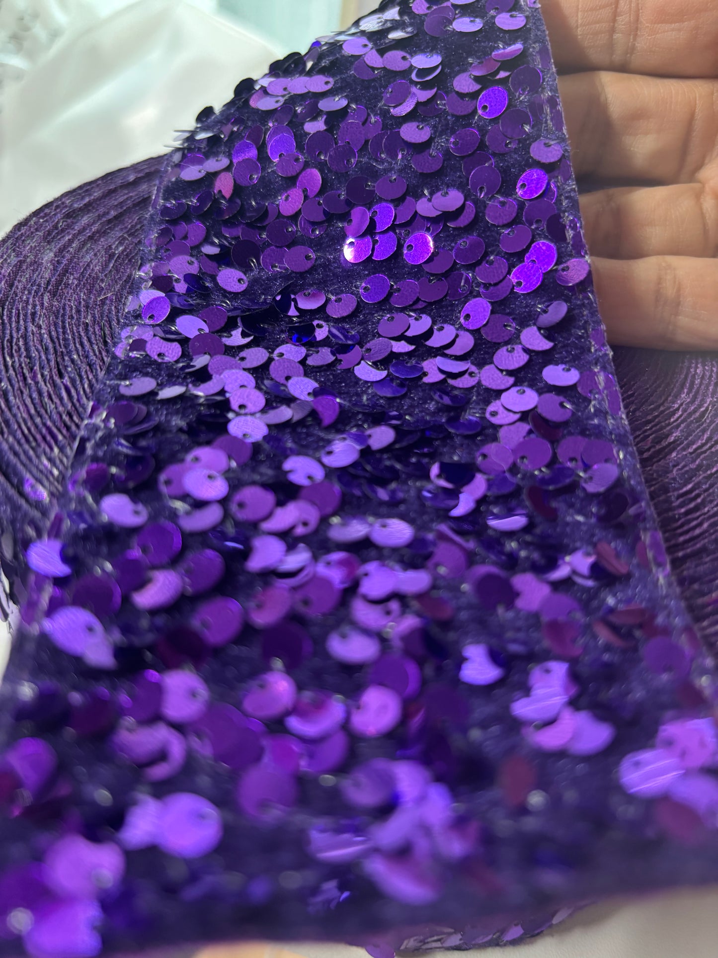 3 inch PURPLE SEQUIN 36 inches