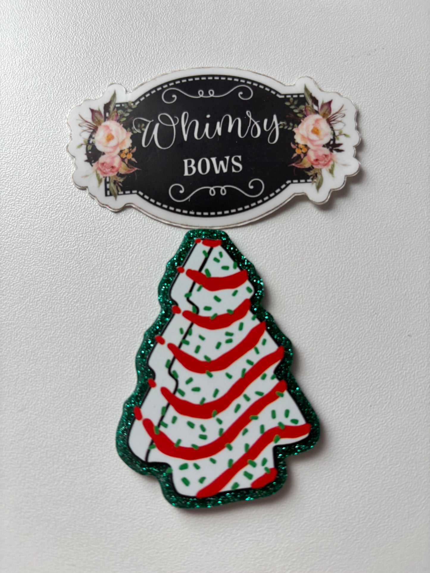 CHRISTMAS SNACK CAKE TREE GLITTER Large Resin