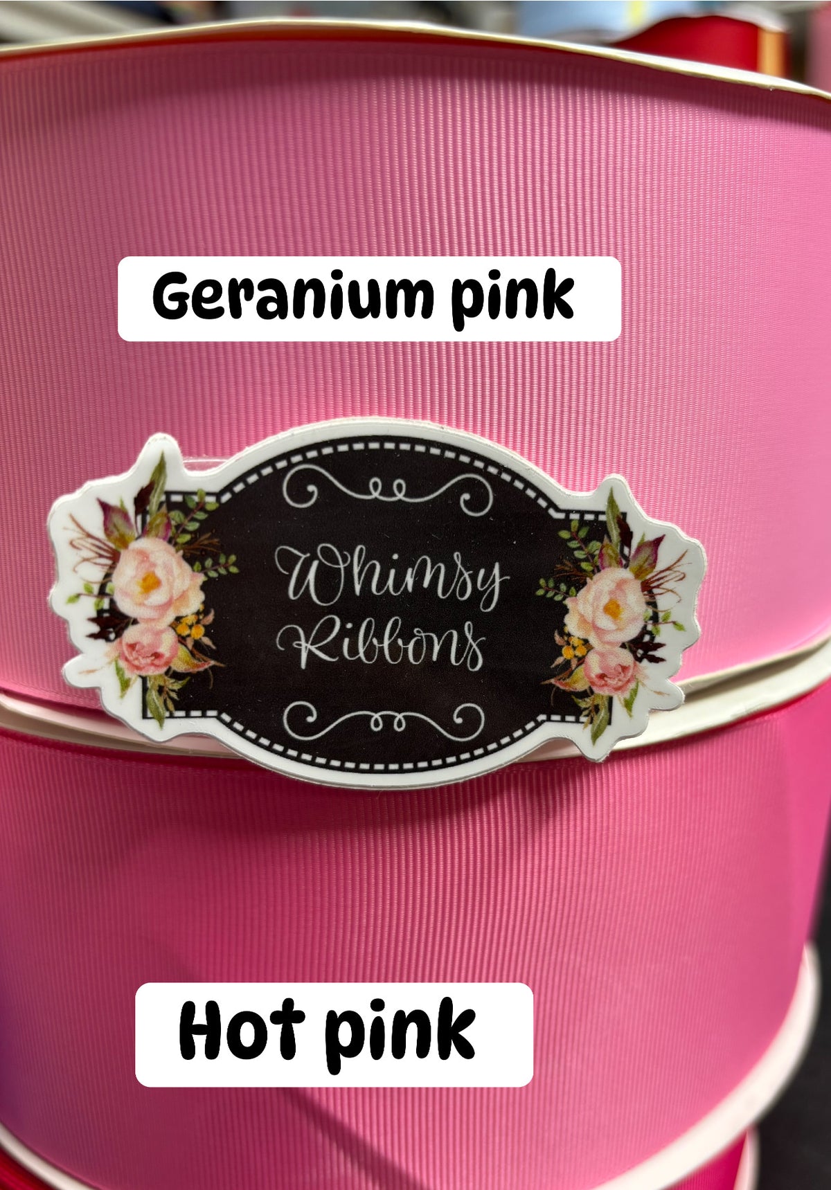 3 inch GERANIUM PINK - solid grosgrain - Choose yards