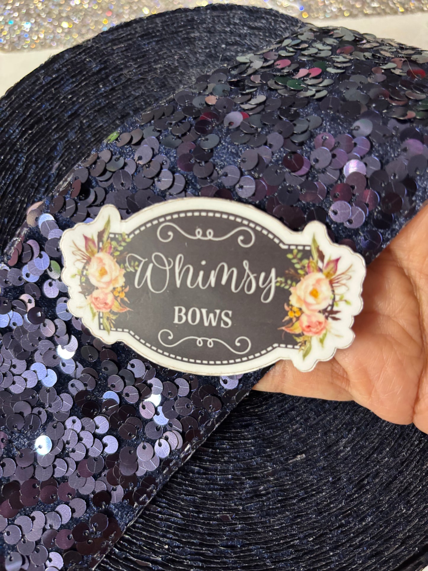 3 INCH NAVY SEQUIN 36 inches ***