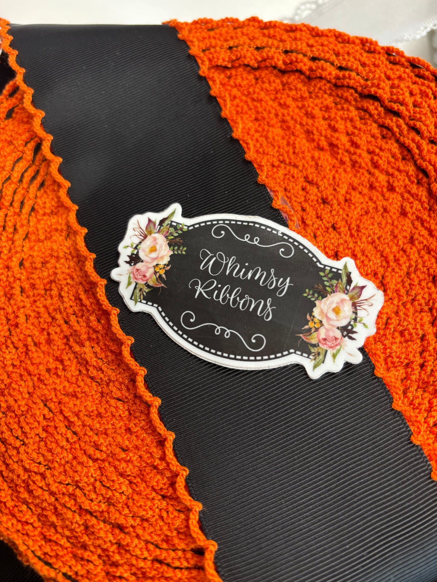 2.25 BLACK W TANGERINE ORANGE STITCHING