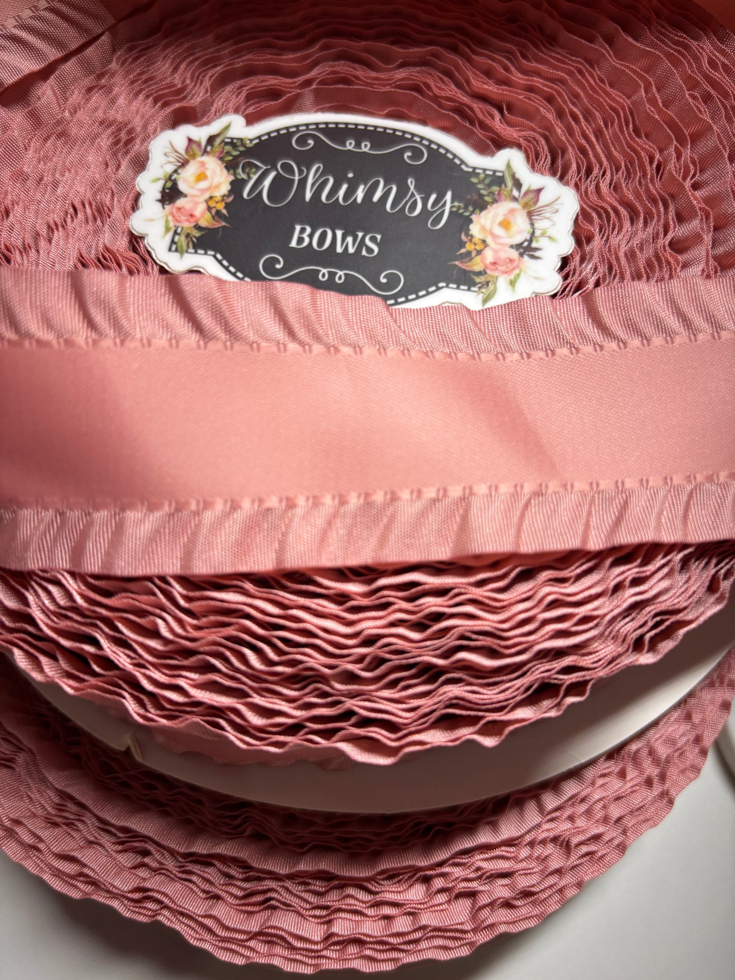 1.6 INCH SATIN RUFFLE MUAVE