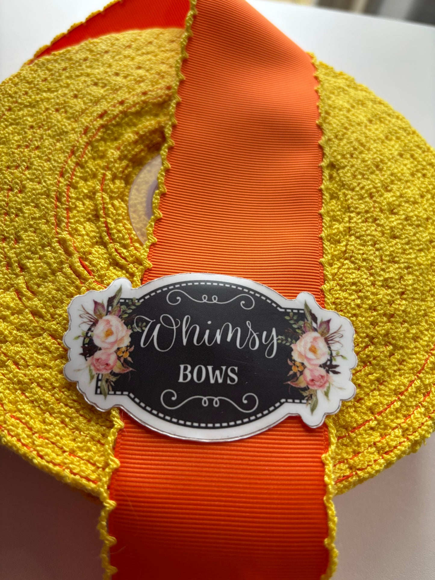 2 INCH MOONSTITCH RUSSET ORANGE WITH DAFFODIL