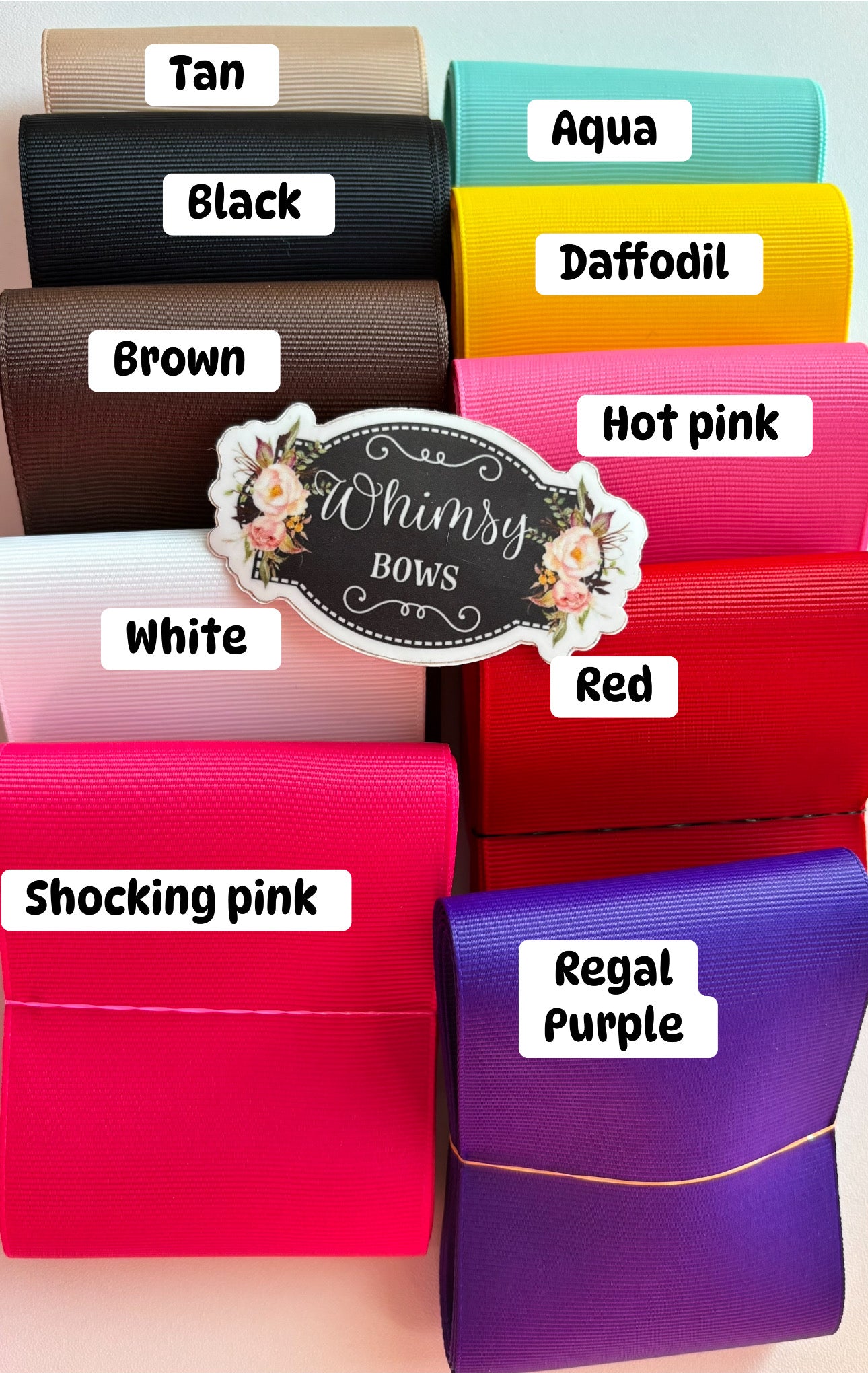 SOLID 3 INCH - 20 Yard solid grosgrain ribbon - 2 yds each color - PACK B COLORS