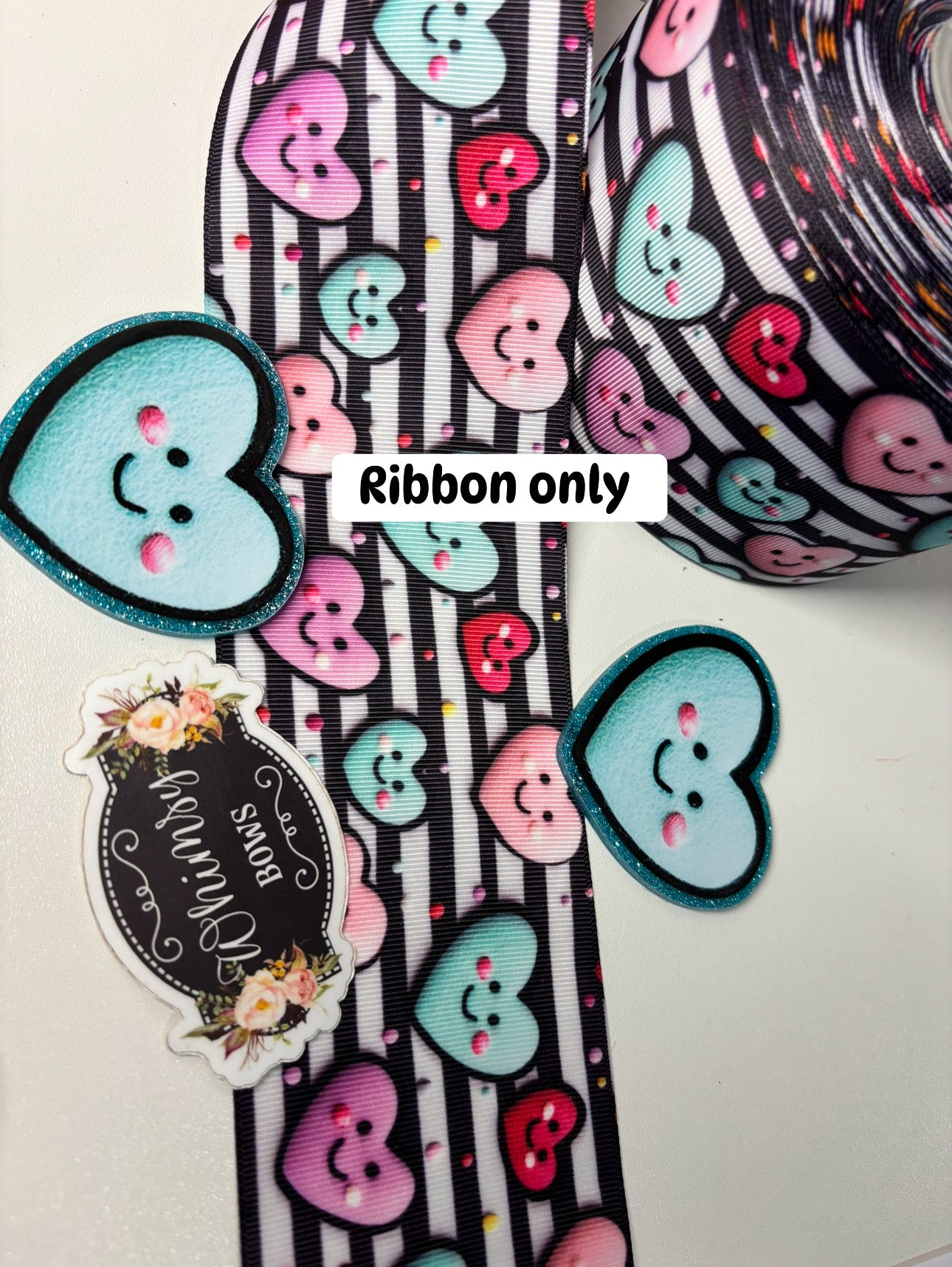 HEARTS ALL OVER 2 inch ribbon-