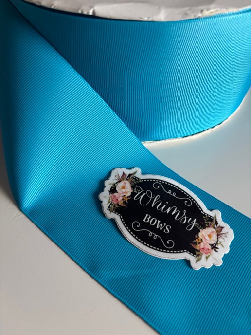 TURQUOISE solid 3 inch grosgrain ribbon - 5 yard roll