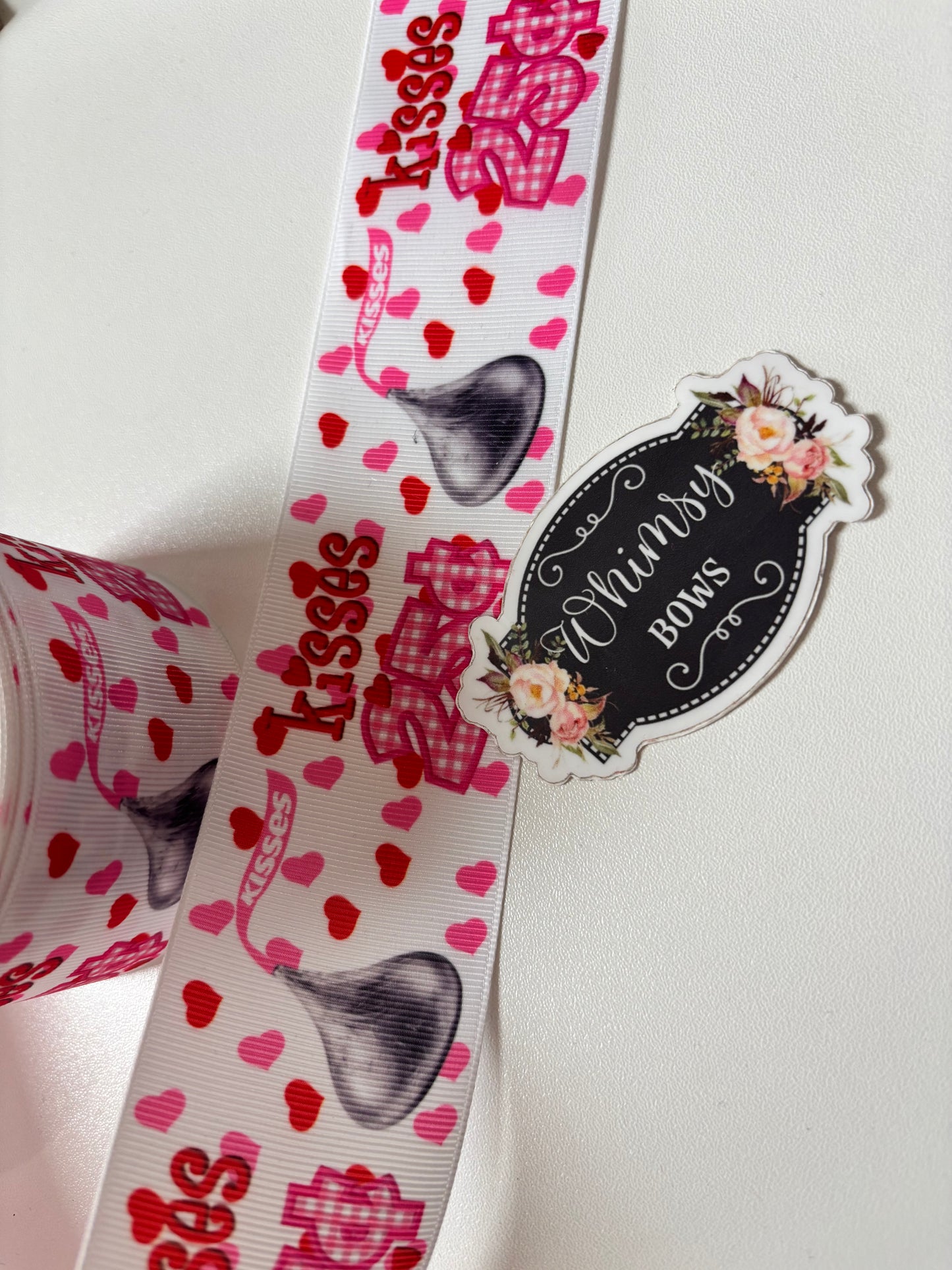 KISSES VALENTINES 2 inch Ribbon