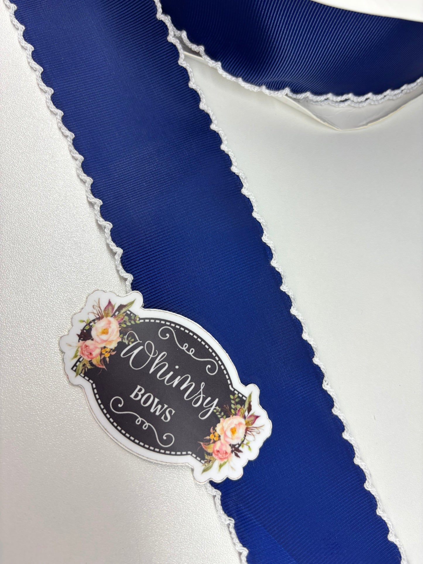1.5 inch NAVY WITH WHITE STITCHING