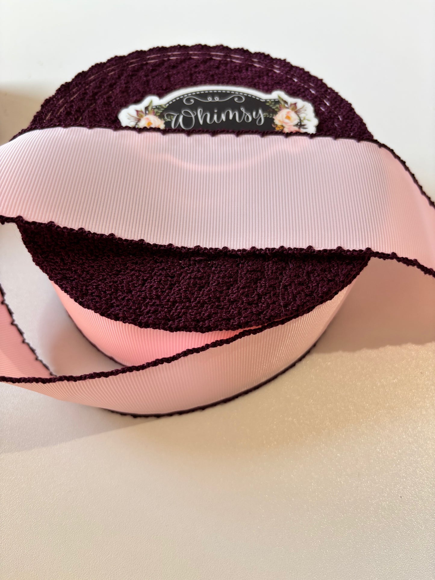 1.5. LIGHT PINK WITH WINE STITCHING