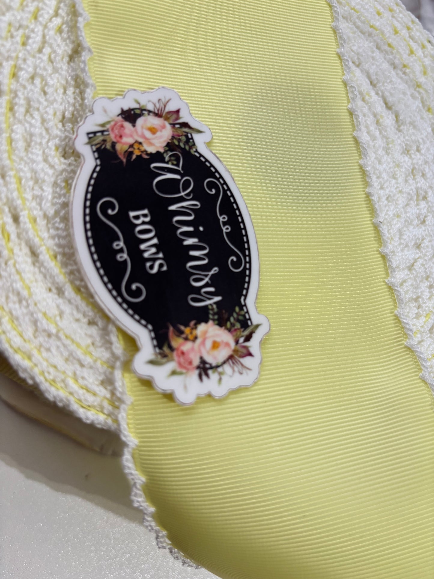 2 INCH BABY MAIZE YELLOW WITH WHITE STITCHING