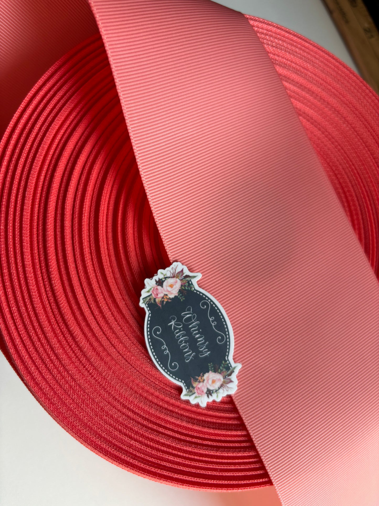 2 INCH SOLID LIGHT CORAL 3 YARD ROLL $1.50