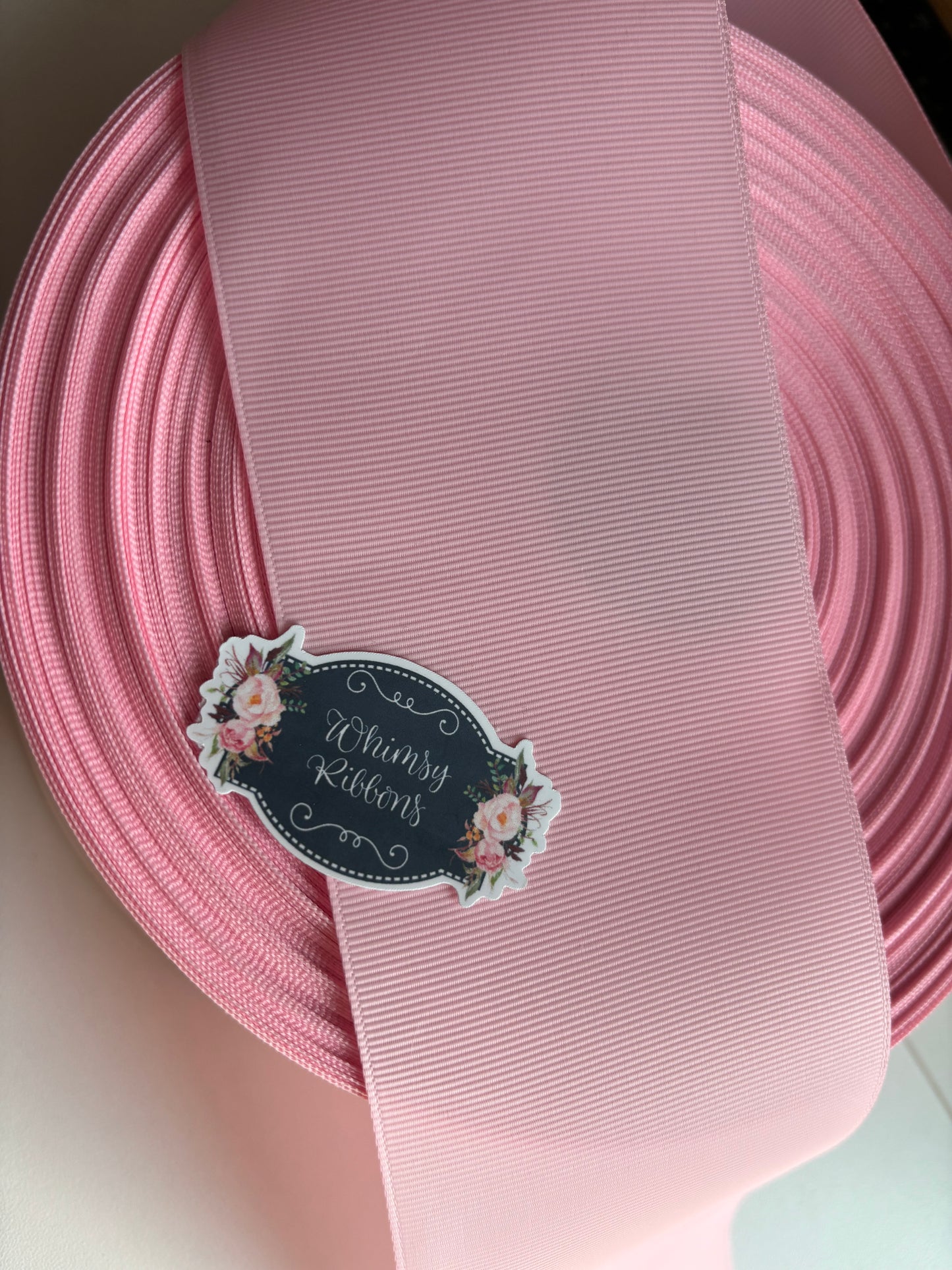 PEARL PINK 3 INCH solid grosgrain ribbon - 5 yard roll