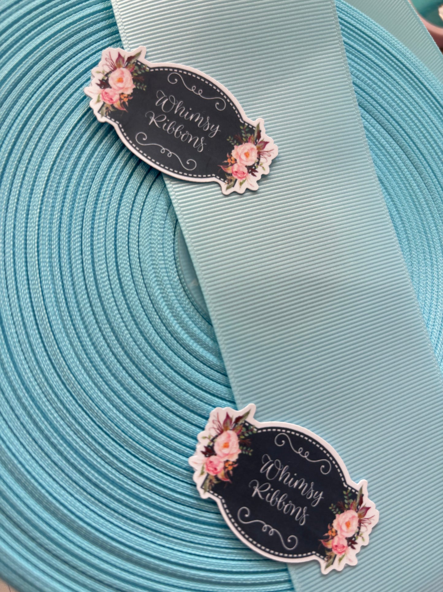 1.5 inch LIGHT BLUE solid grosgrain 5 YARD ROLL $2