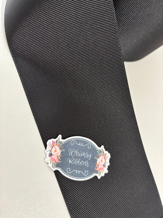 1.5 inch BLACK solid grosgrain 5 YARD ROLL $2