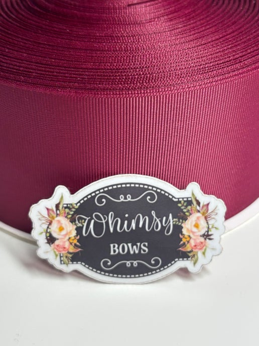WINE solid 3 inch grosgrain ribbon - 5 yard roll