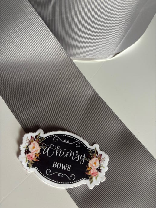 SILVER 3 inch solid grosgrain ribbon- 5 yard roll