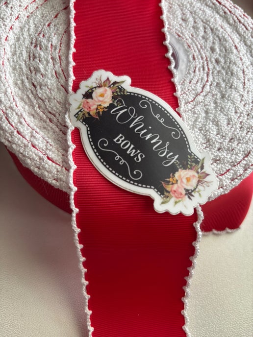2 INCH RED MOONSTITCH RIBBON