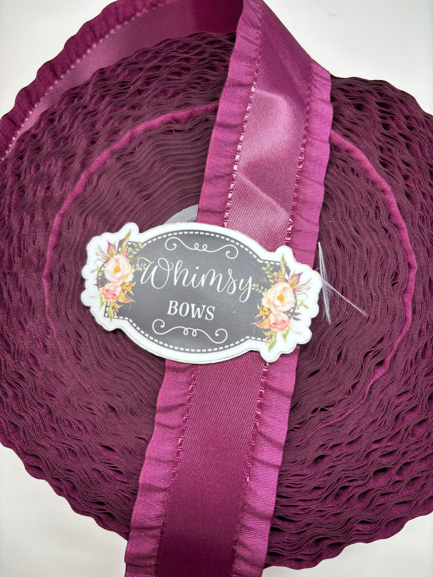 1.6 INCH  SATIN RUFFLE MAROON