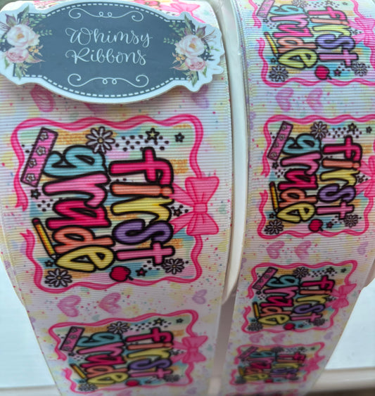2 INCH - FIRST GRADE  SCHOOL RIBBON   - 1 yard