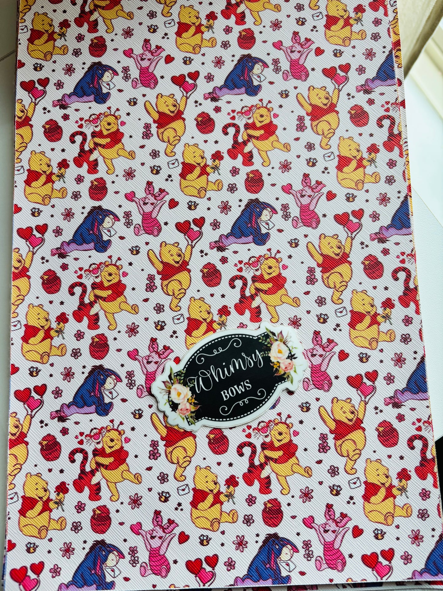 POOH BEAR  FAUX sheet 7.9 by 12.9 inches