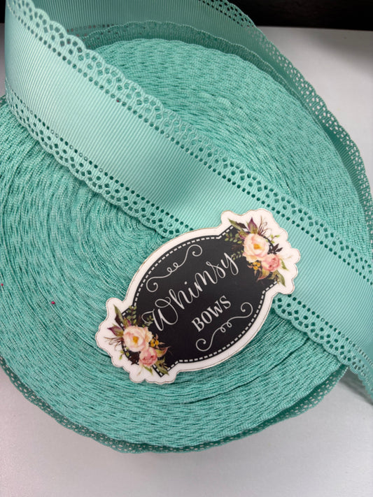 1.5 inch scalloped TRIM RIBBON AQUA