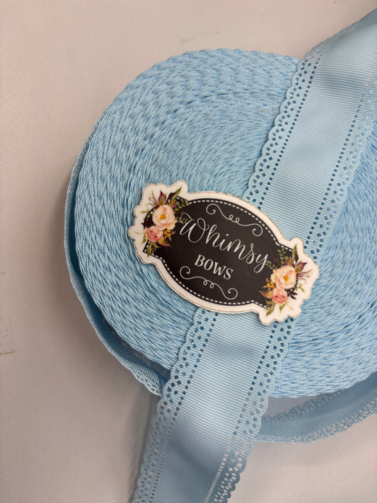 1.5 inch scalloped TRIM RIBBON LIGHT BLUE