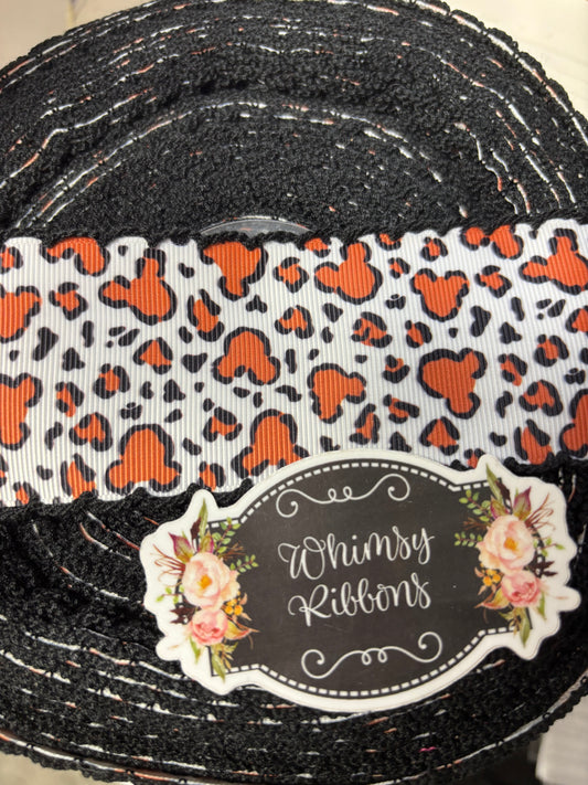 3 INCH MOUSE CHEETAH/ LEOPARD W BLACK STITCHING