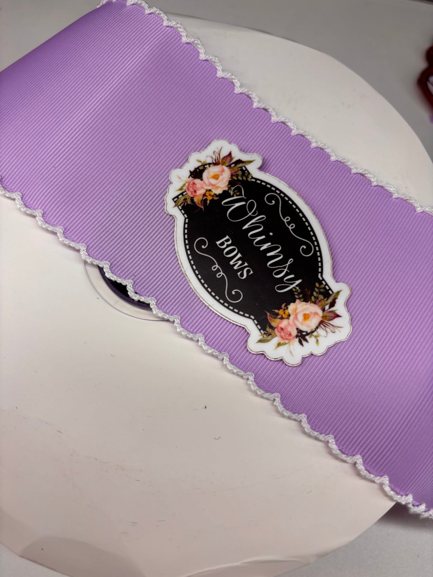 2 INCH MOONSTITCH LIGHT ORCHID WITH WHITE  STITCHING