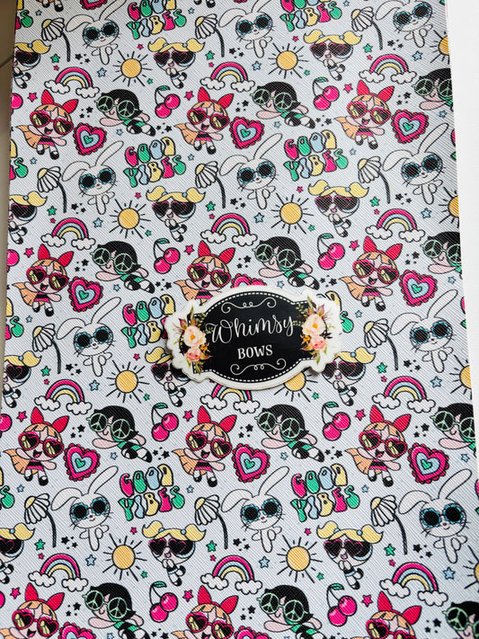 Power puff girls FAUX sheet 7.9 by 12.9 inches