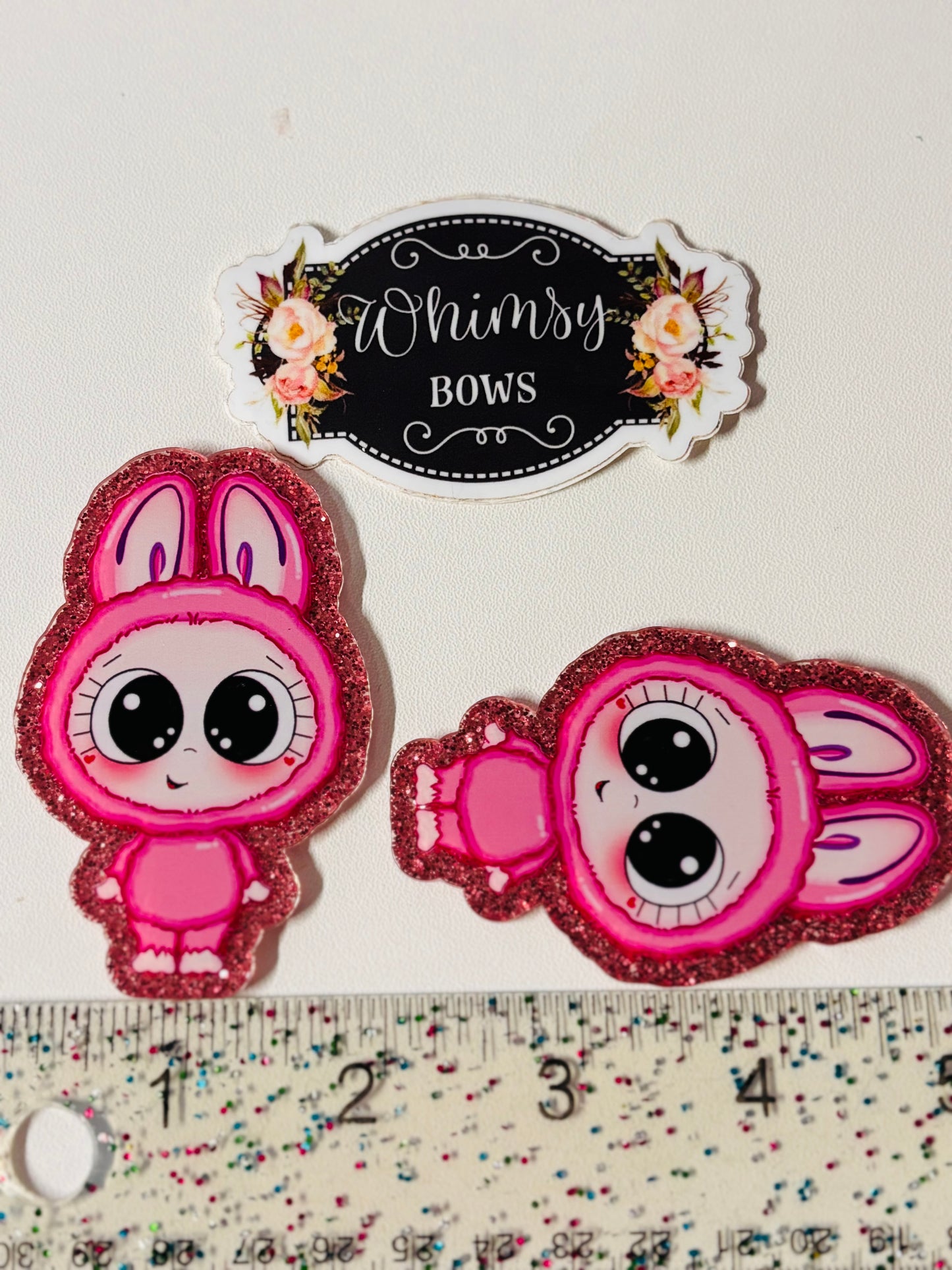 PINK LABUBU GLITTER  Large Resin