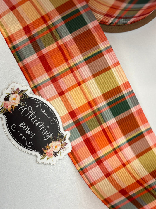 FALL PLAID  3 INCH RIBBON