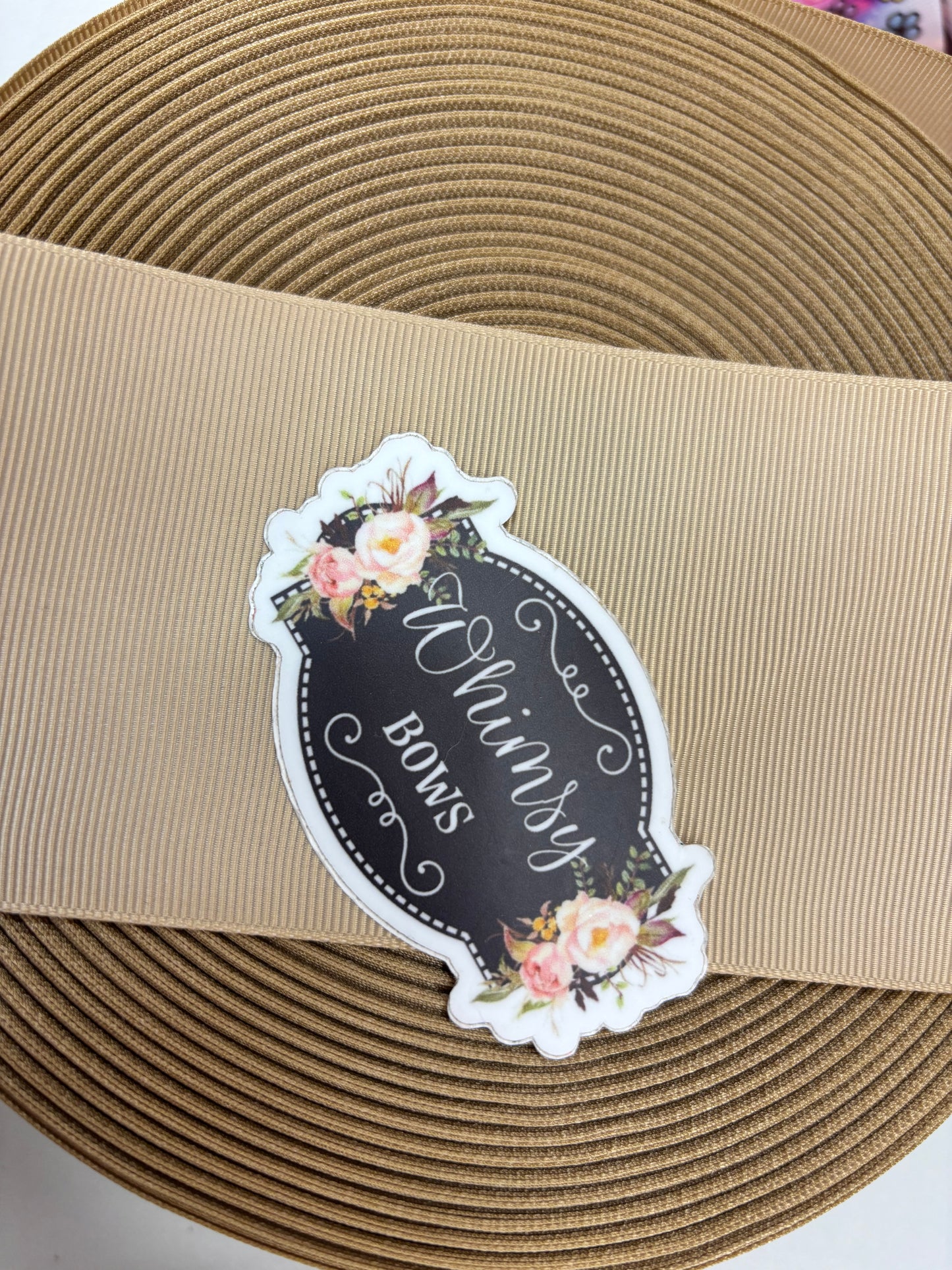 TAN  solid 3 inch grosgrain ribbon - 5 yard roll